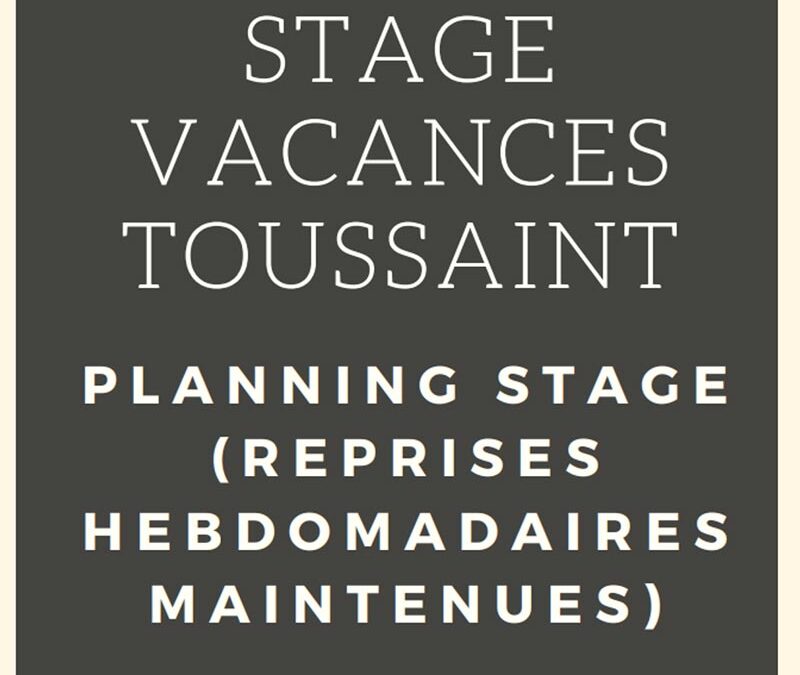 Stages vacances de Toussaint